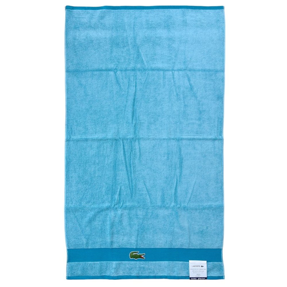 LACOSTE HOME Green Blue Heritage Anti-Microbial Supima Cotton Bath Towel 30x52